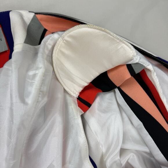 Lindsay Lohan x Lavish Alice Multistripe Print Collarless Cape Blazer Sz 22 Plus - Picture 6 of 12